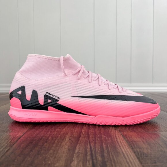 Nike Zoom Mercurial Superfly 9 Academy IC Soccer Shoe High Top Mens Size 12 Pink - Picture 1 of 16